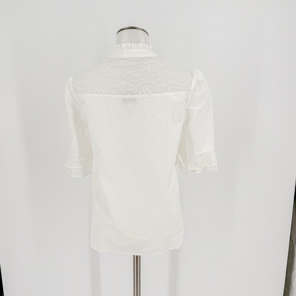 H by Halston White Button Down with pearl buttons - Picture 2 of 5